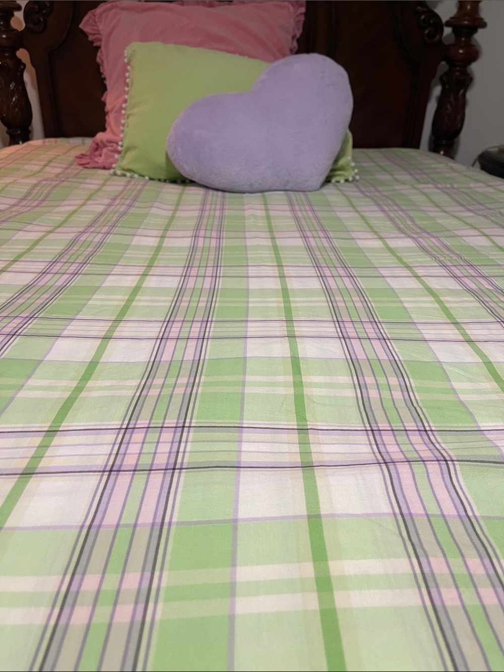 Pottery barn, rally green plaid FULL  duvet cover